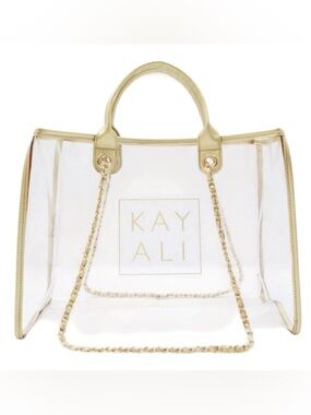 KAYALI Gold Transparent Tote Bag